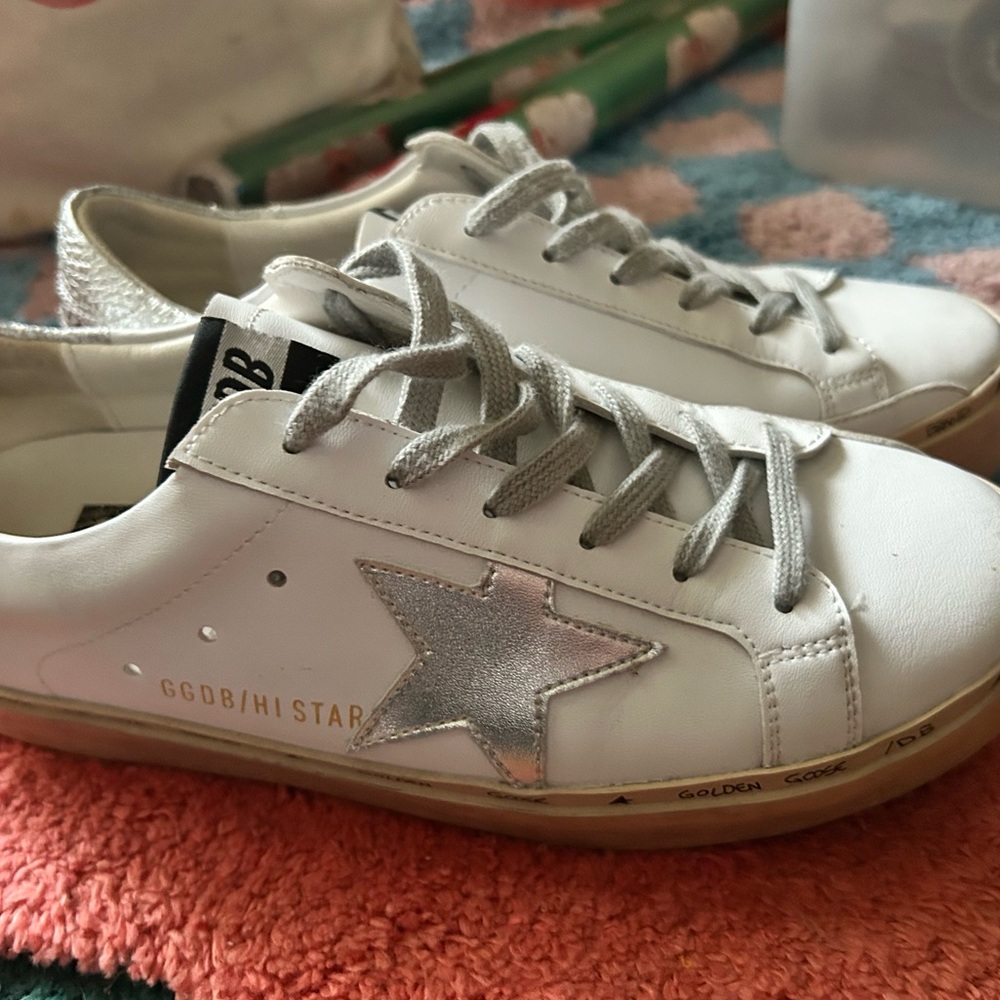 Women's Hi Star with star and metallic silver heel